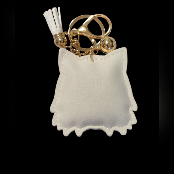 Crystal Cat Bag Charm Keychain with Gold Accents - Picture 2 of 2